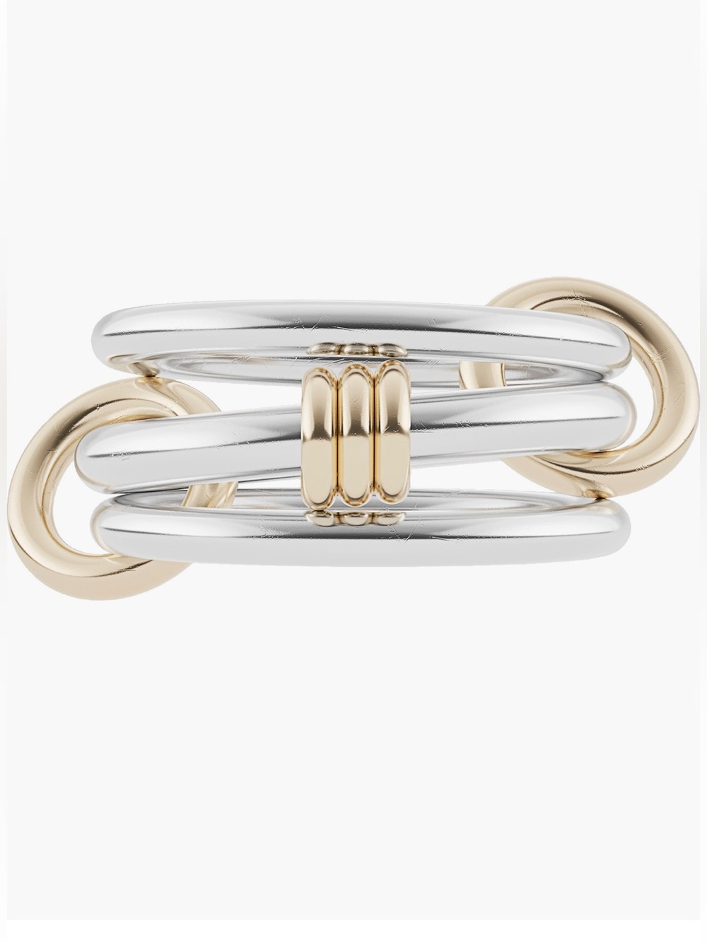 Two-Tone Gold and Silver Multi-Band Women's Ring